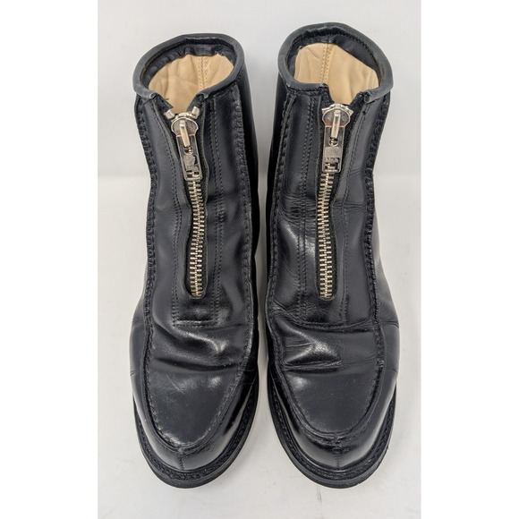 Double-H Leather Boots Mens 10 D Black Front Zip Moc Toe DM5331 Mad in USA main image 4